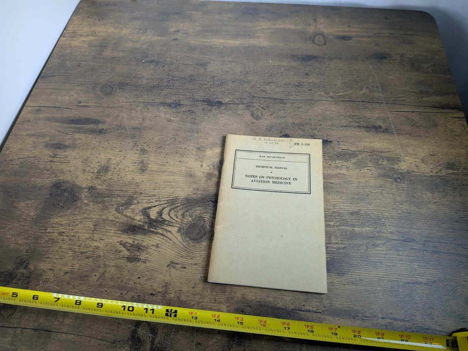 WWII TM 8-310 Notes on Physiology in Aviation Medicine War Department Manual