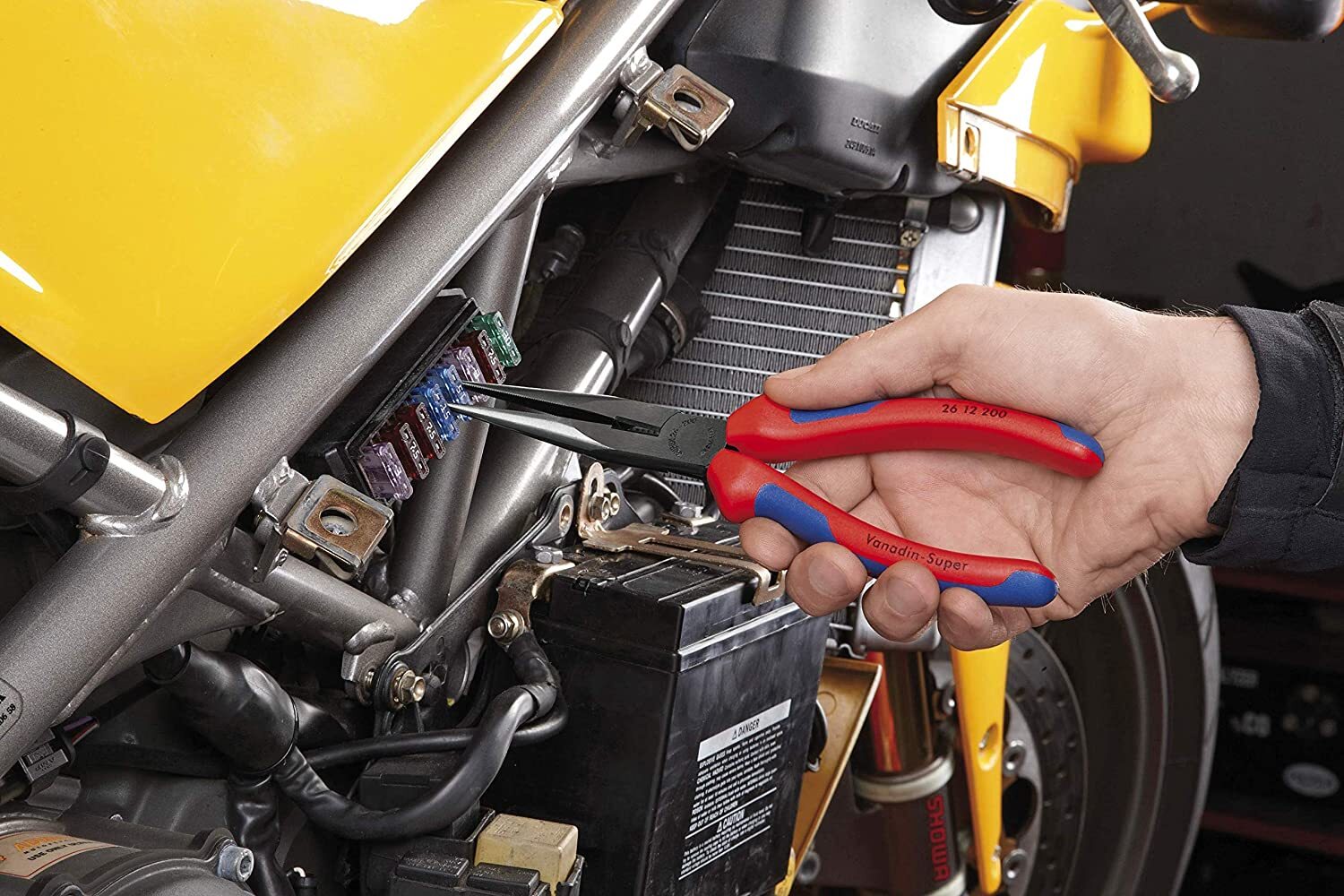 Long Nose Tools Pliers with Cutter, Multi-Component (2612200), Multi-Colour, 8"