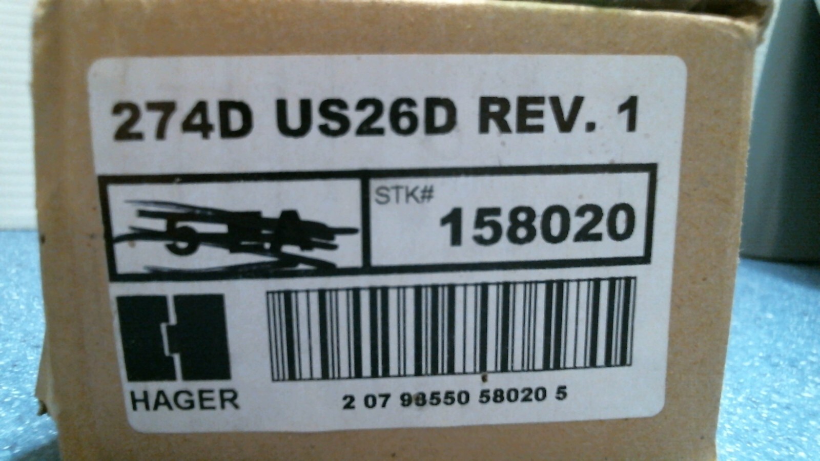 Hager Door Guard **NOT IN ORIGINAL PACKAGING (274D) FS