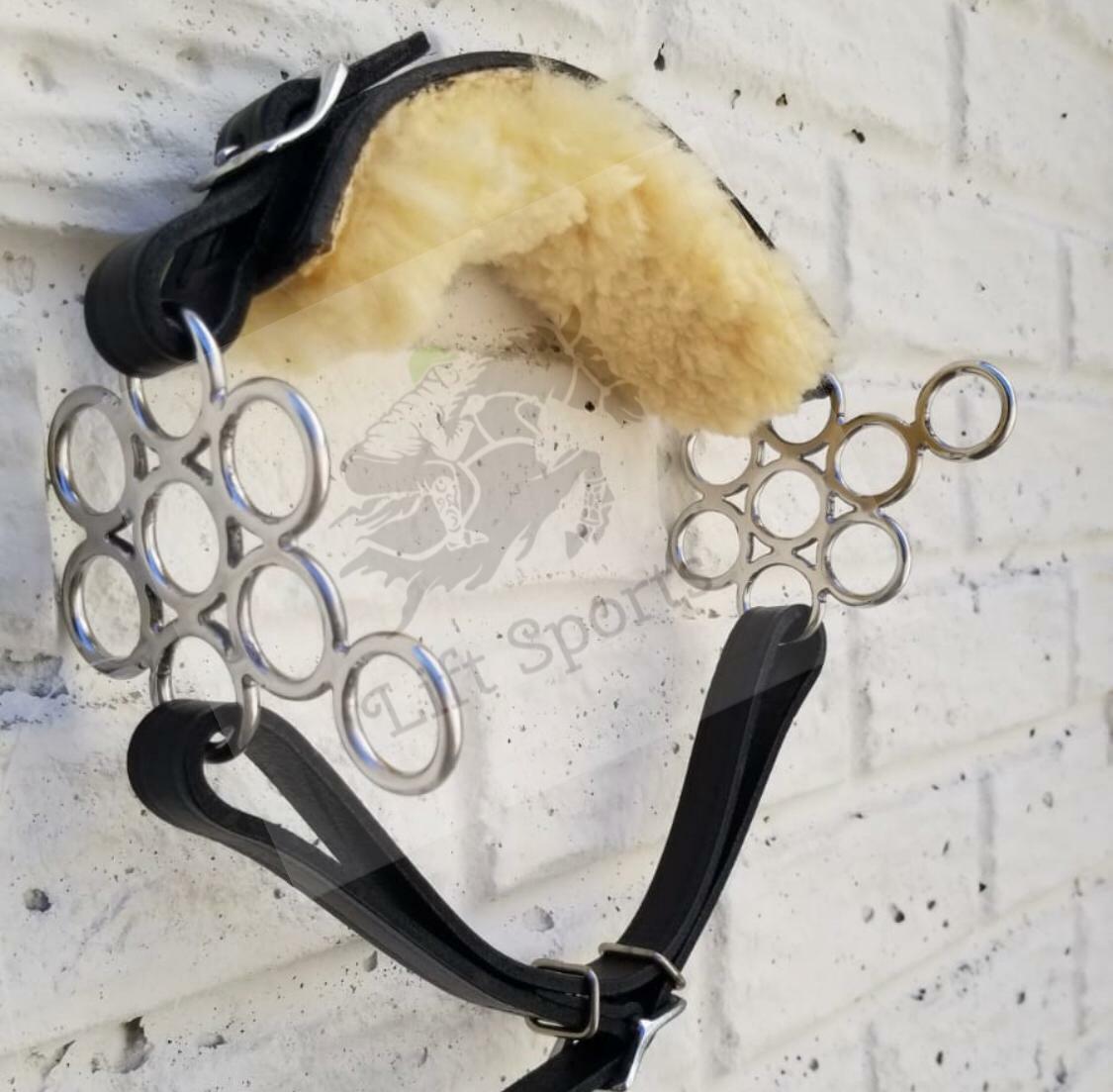 Hackamore Bitless Horse Bit English Western Adjustable Flower Padded Leather