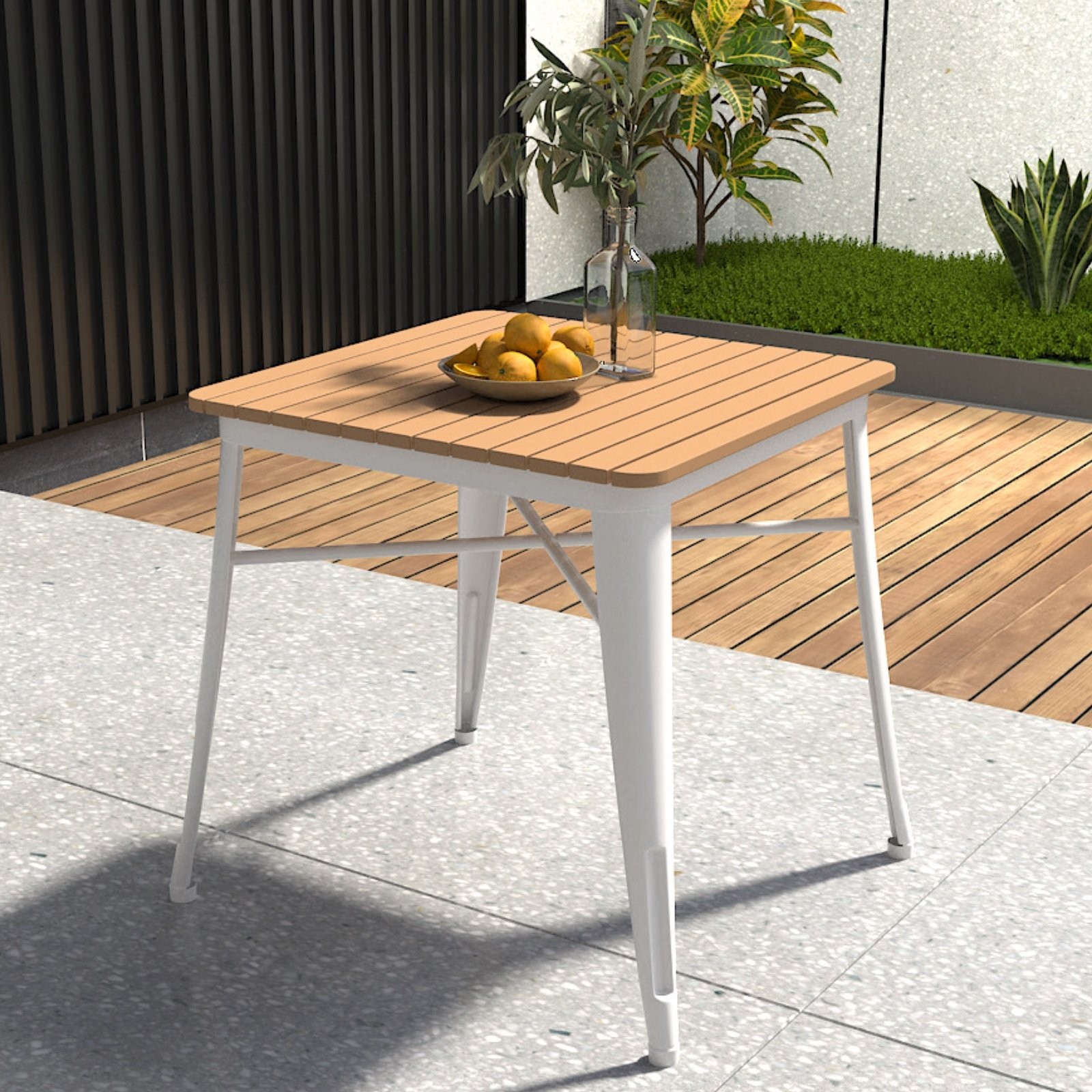 Balcony Patio Set Water Resistant Garden Table and Chairs Sun-Resistant Small