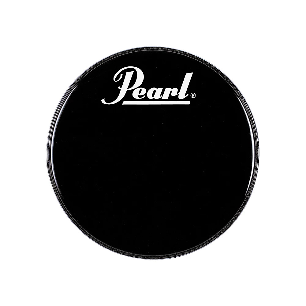 Pearl Logo Front Bass Drumhead Black 22 in.