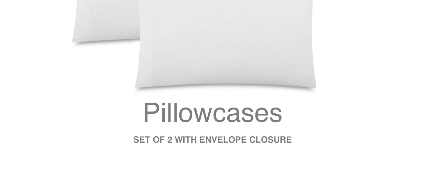 Evolive Ultra Soft Brushed Microfiber Standard Size 20"x30" Pillowcases Pair Set