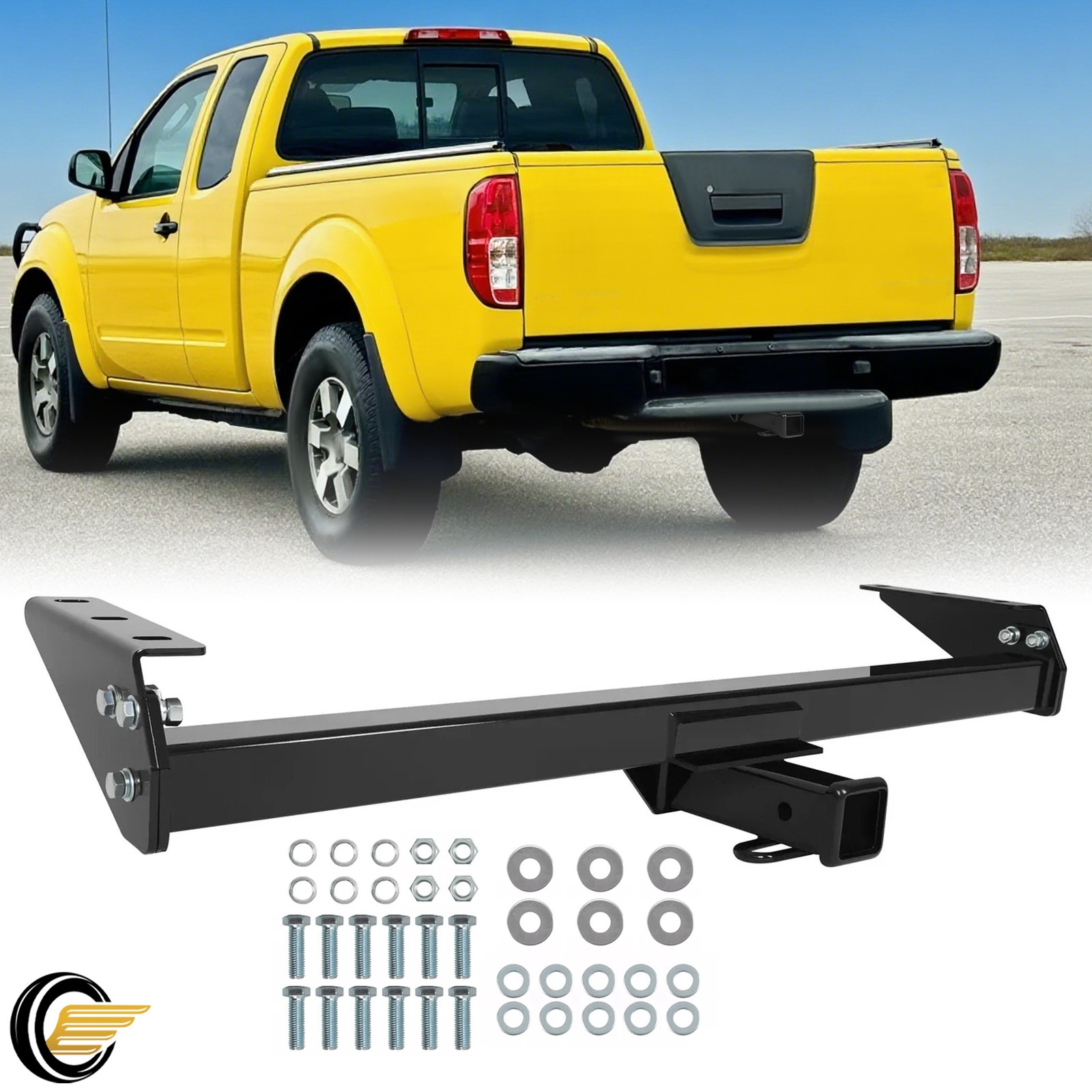 Black Class 3 Trailer Hitch 2-Inch Receiver For Nissan Frontier 2005-2026