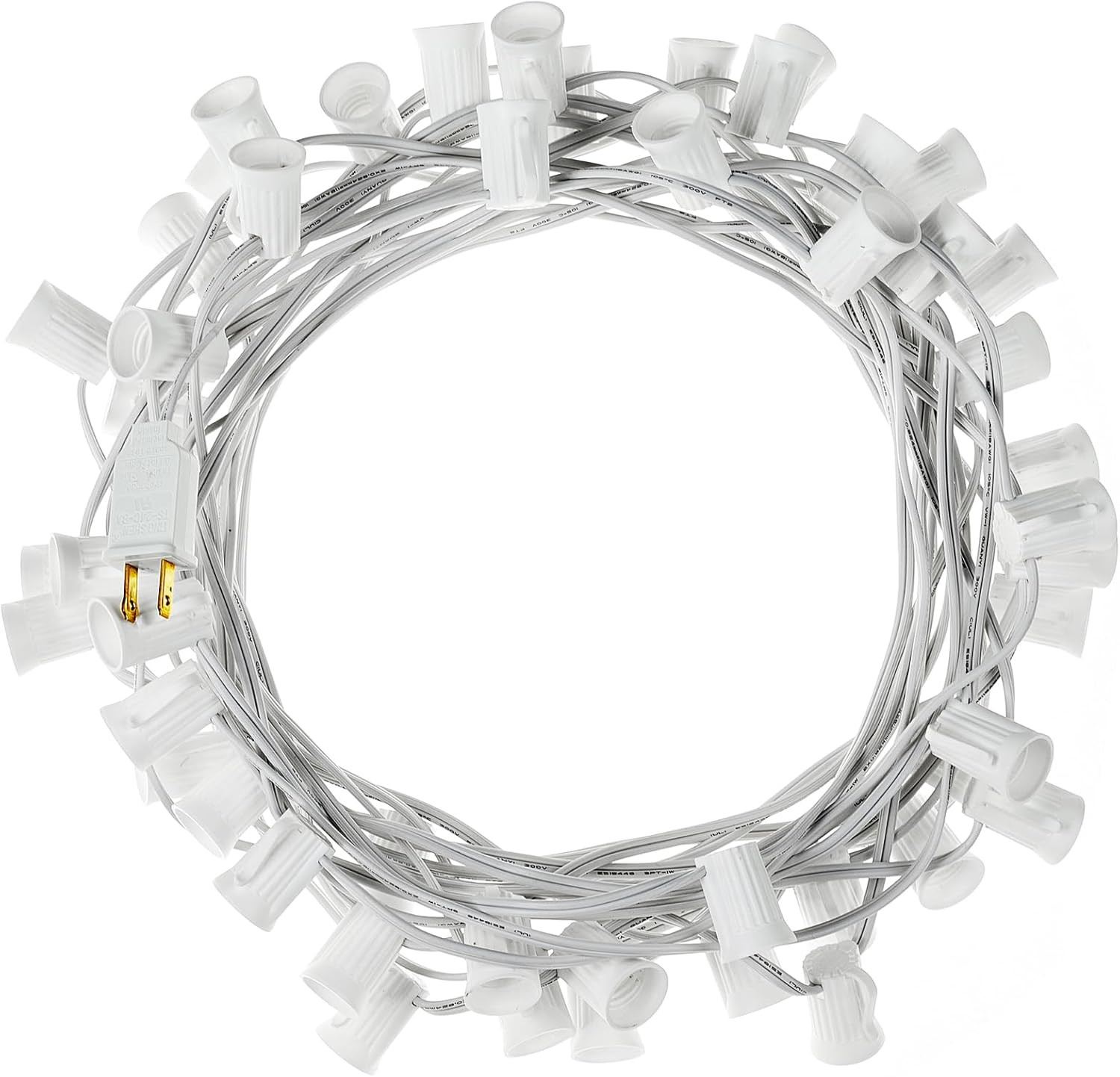 C9 Light Strand 100 FT for E17-12 Spacing, Outdoor String Light Christmas String