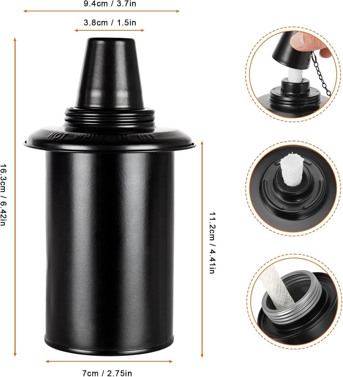 12oz Torch Replacement Canisters, Bamboo Lantern Refillable Torches, Decorati...