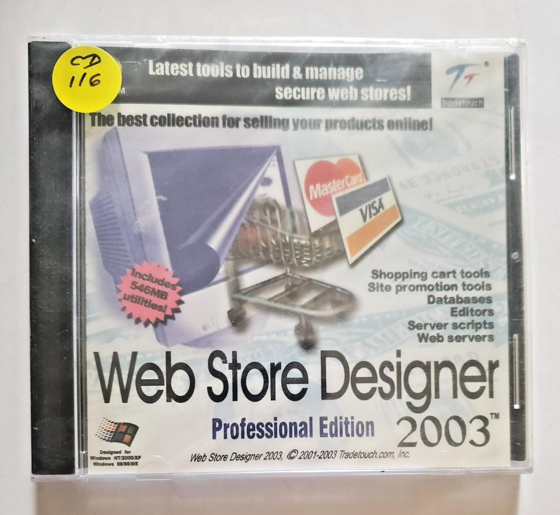 2003 Web Store Designer Professional Edition NEW Tradetouch.com "SEALED"  CD#116