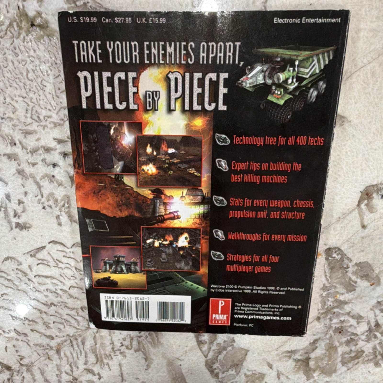 Warzone 2100 Prima’s Official Strategy Game Guide 1999 Eidos Interactive 208pgs
