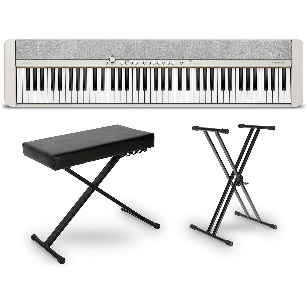 Casio CTS1 76 Portable Keyboard Essentials Bundle White