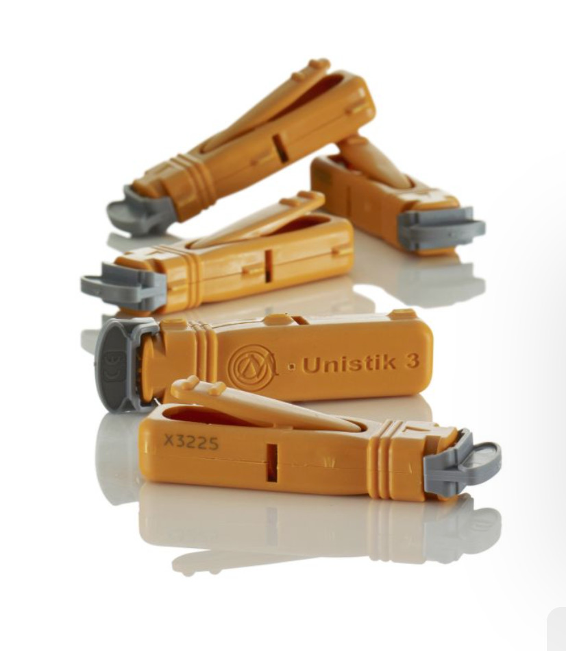 1000pcs - Owen Mumford AT 1012, Unistik® 3 Lancet 21 Gauge  2.0 mm Orange In Bag