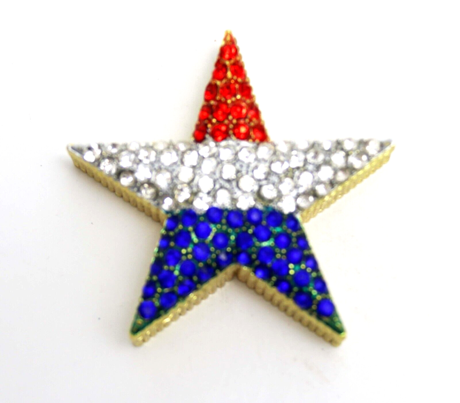 Zanzibar Crystal Covered Red White & Blue Star trinket Box