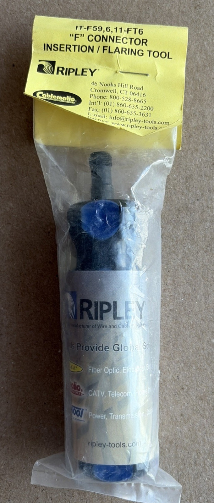 Ripley Tools FT-6 F Connector Flaring/Insert Tool Brand New