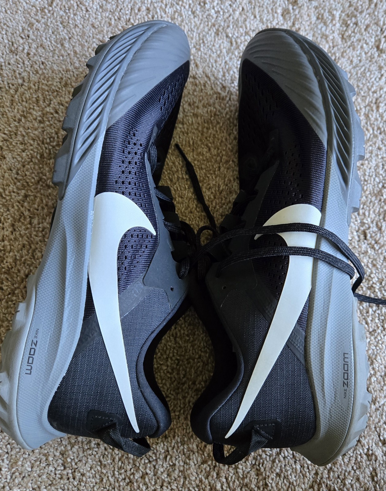 Nike Air Zoom Terra Kiger 6 Black Gray Trail Running Shoes Men’s 11.5 CJ0219-001