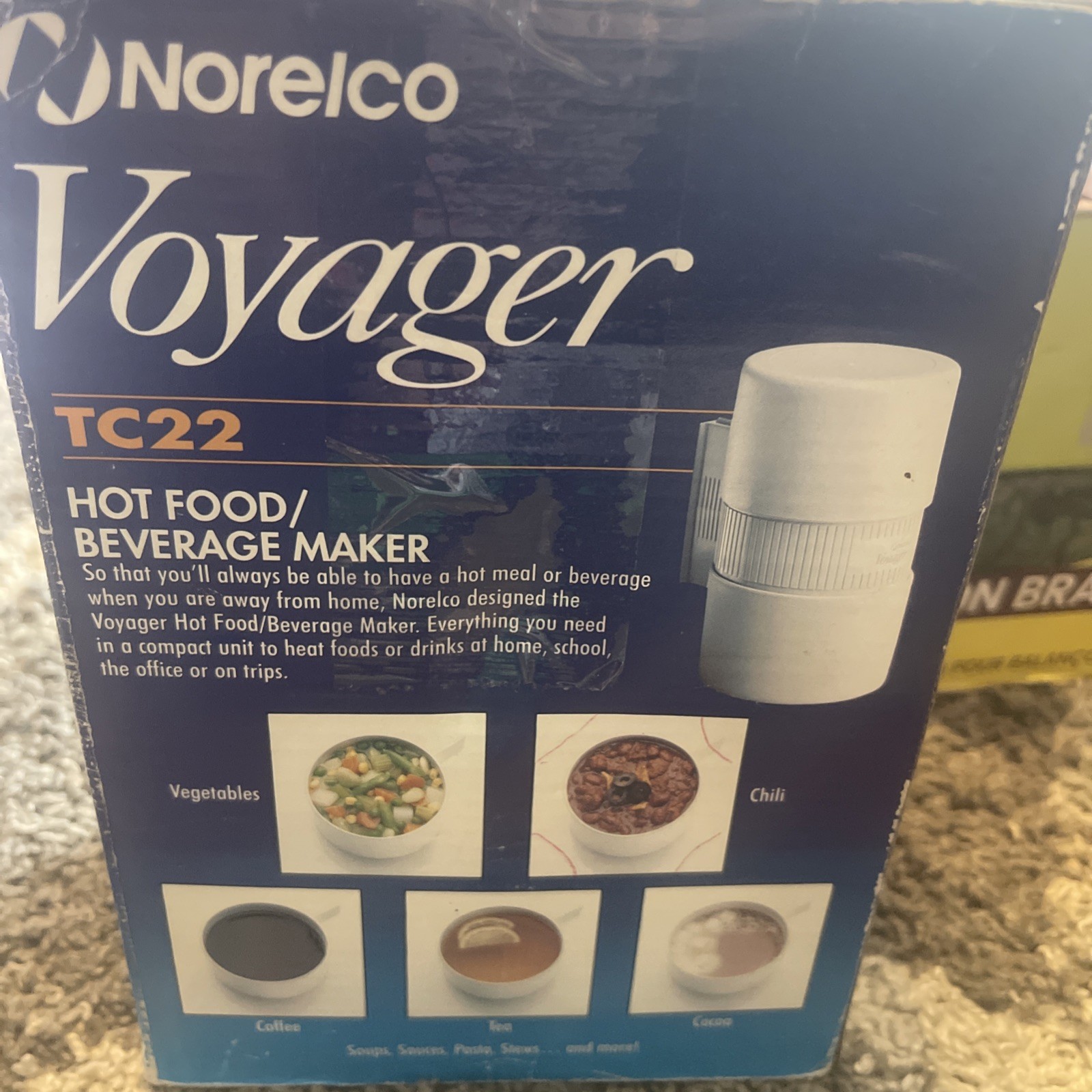 NORELCO Voyager TC22 Hot Food/ Beverage Maker Vintage Original Box