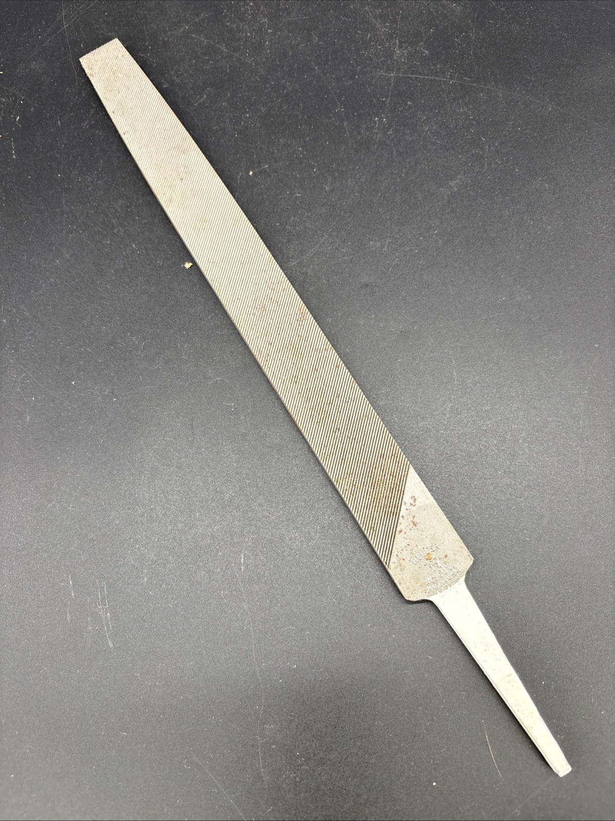 Heller NuCut Single Cut Long Flat Angle Lathe 10” File Unused With Horse Logo