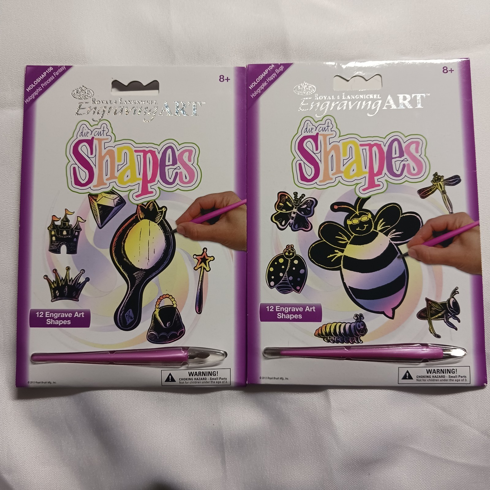 Royal & Langnickel Engraving Art Die Cut Shapes Holographic Lot Of 2