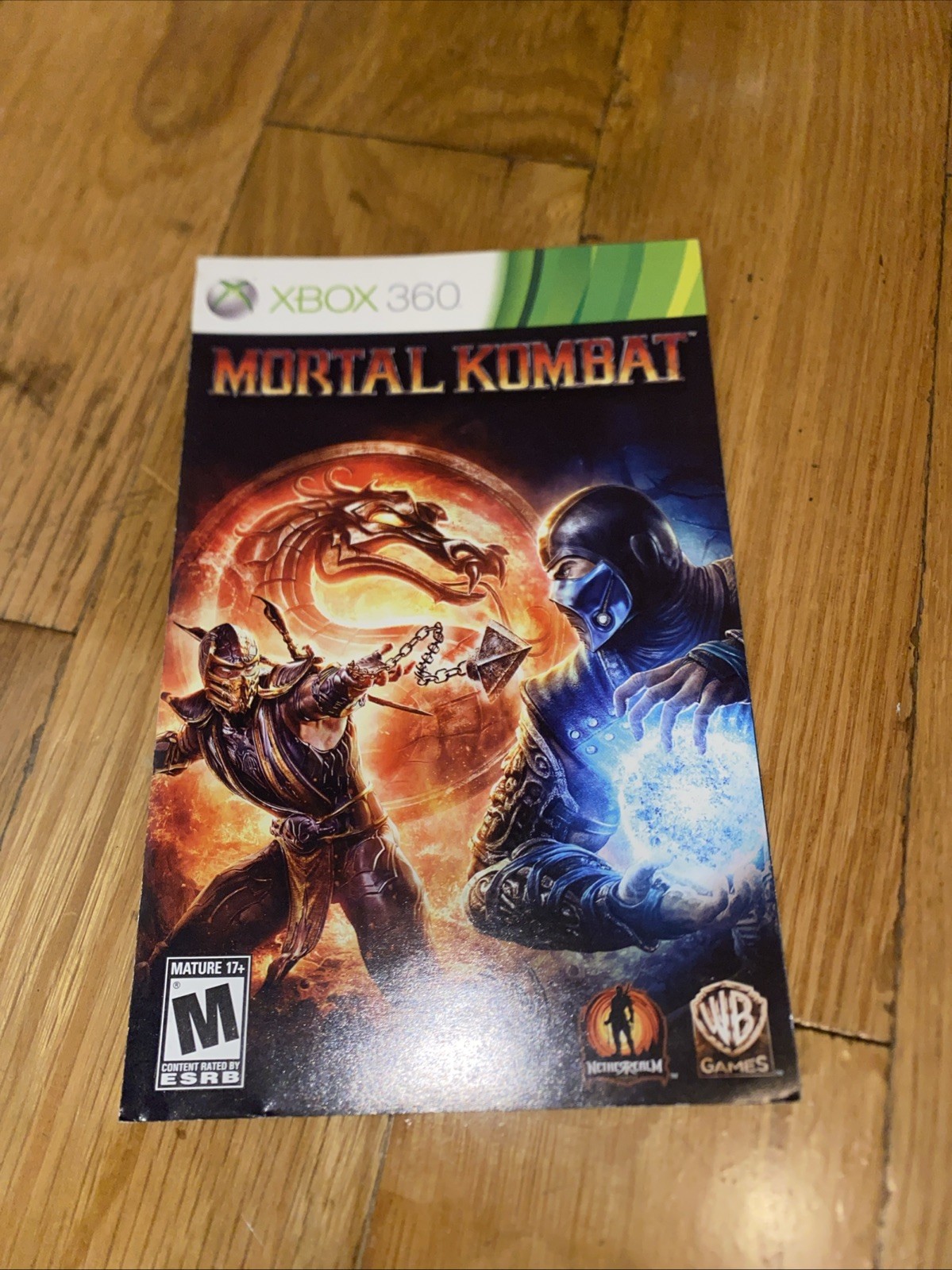 mortal kombat xbox 360 manual only