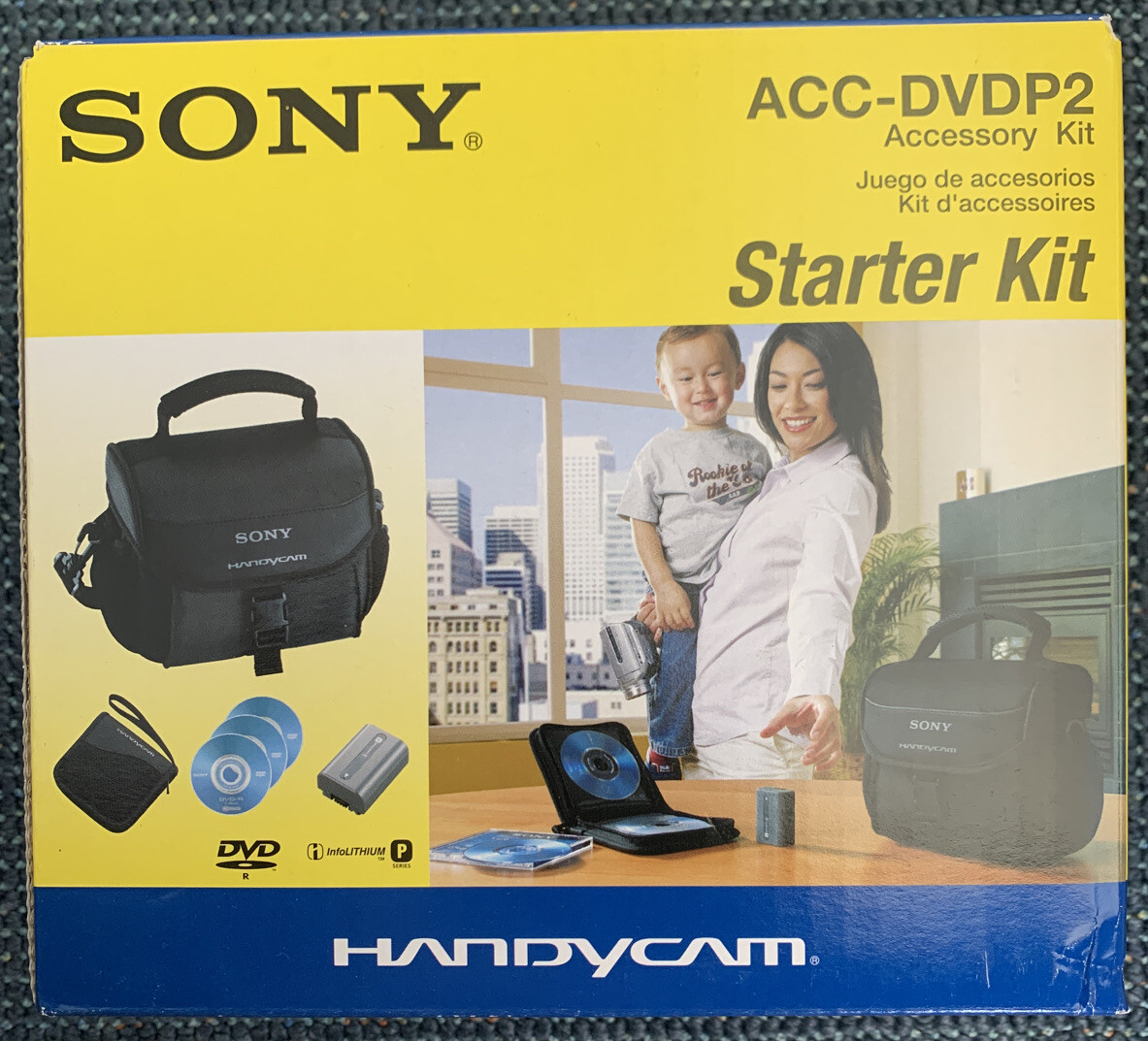Sony ACC-DVDP2 Accessory Kit. Brand New In Box  Cases , Battery Pack , DVDs