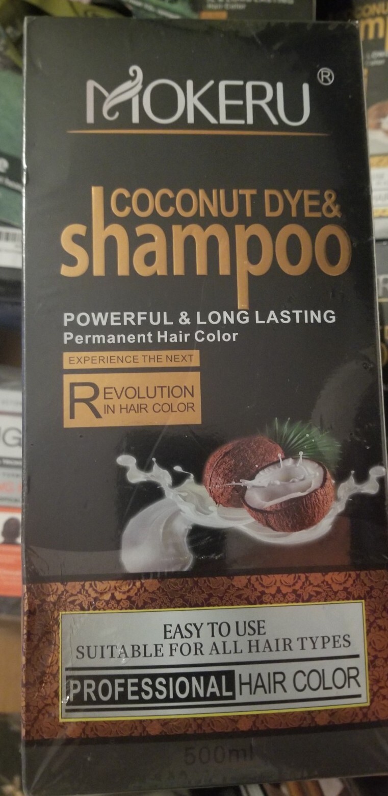 MOKERU 500ML Permanent Hair Dye Instant Fast Color Shampoo Coconut Dark Brown