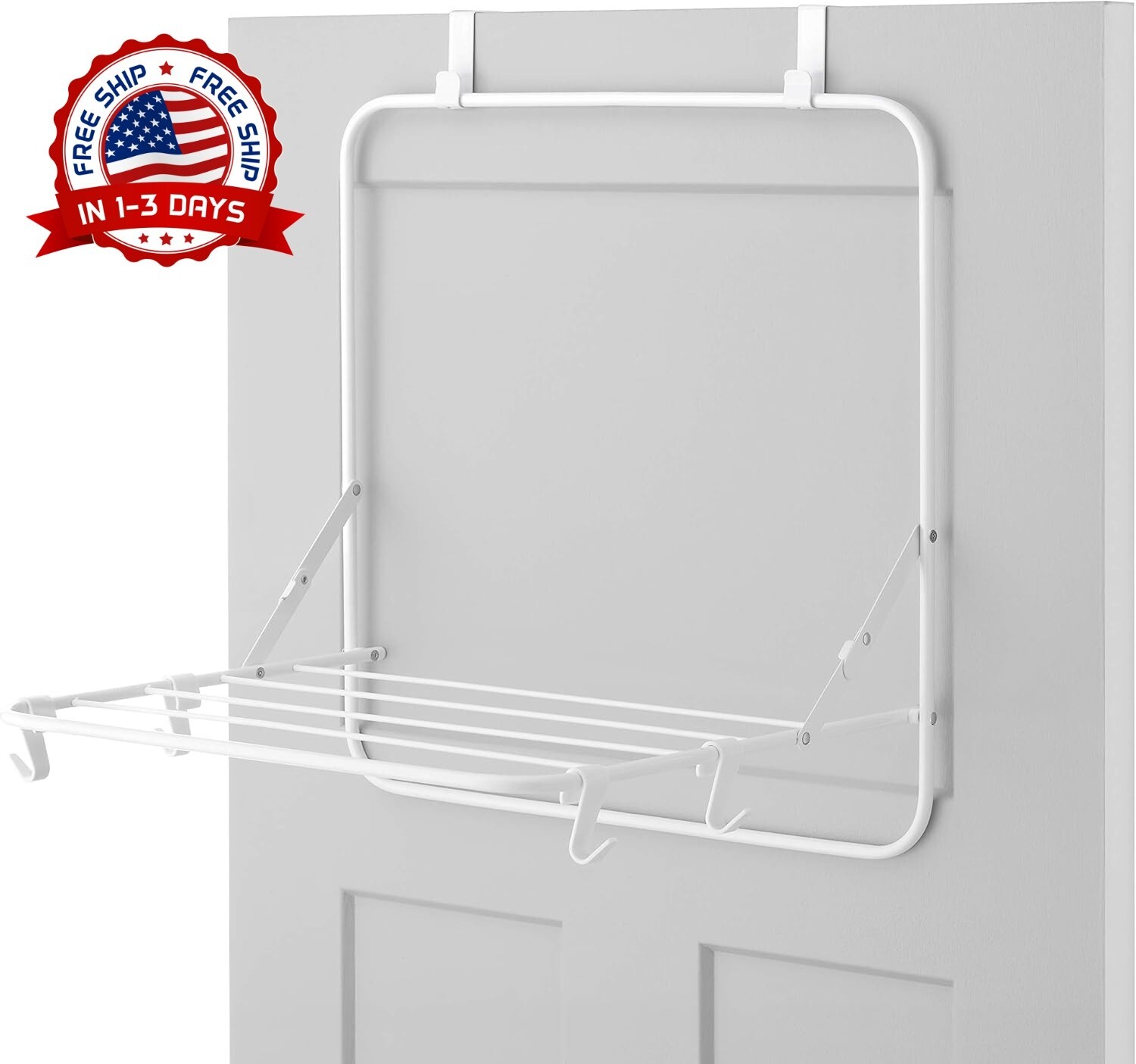 Tendedero para colgar sobre la puerta, colgador de secado de ropa plegable NUEVO