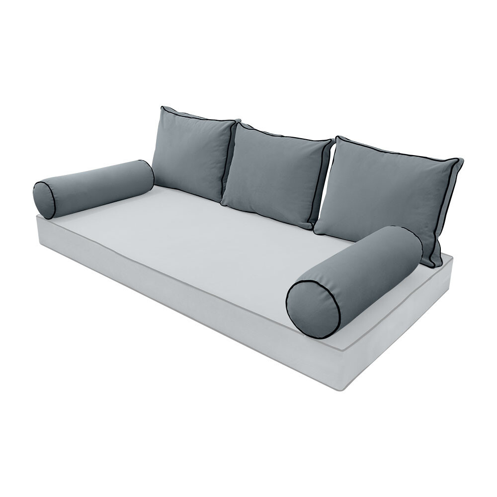SLIPCOVER ONLY Contrast Twin Style V3 Velvet Indoor Daybed Bolster Cushion AD347