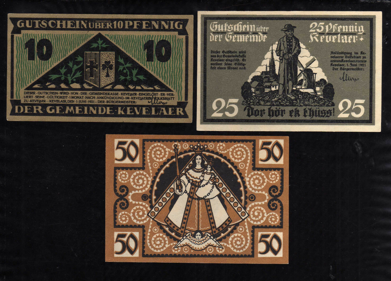 KEVELAER - GERMANY NOTGELD -   10, 25, 50 PFENNIG