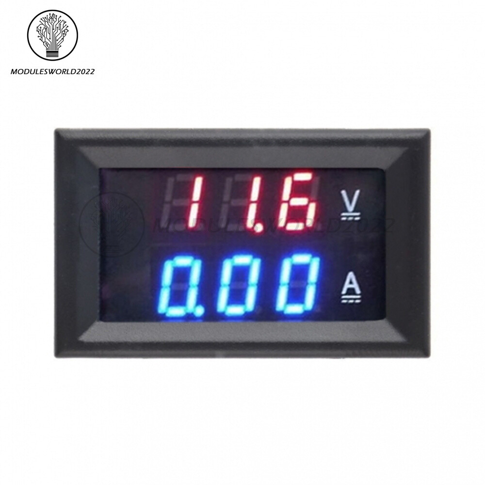 DC 100V 100A Voltmeter Ammeter Blue + Red LED Dual Digital Volt Amp Meter Gauge