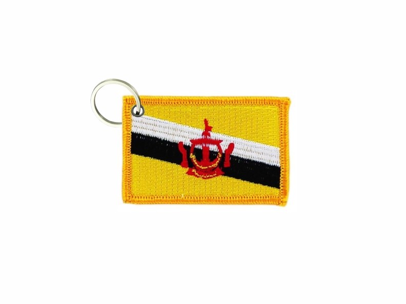 Keychain embroidered patch badge flag Brunei