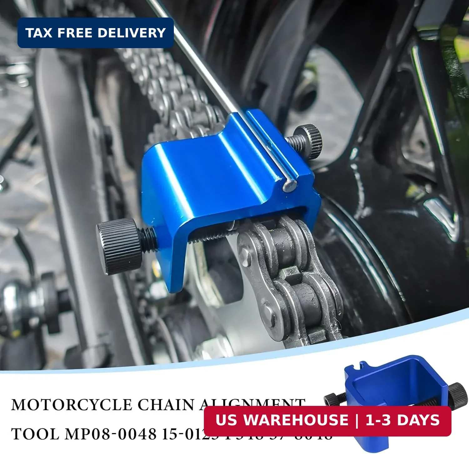 Chain Alignment Tool for Motorcycle, Aluminum Sprocket Chain Adjustment Tool wit