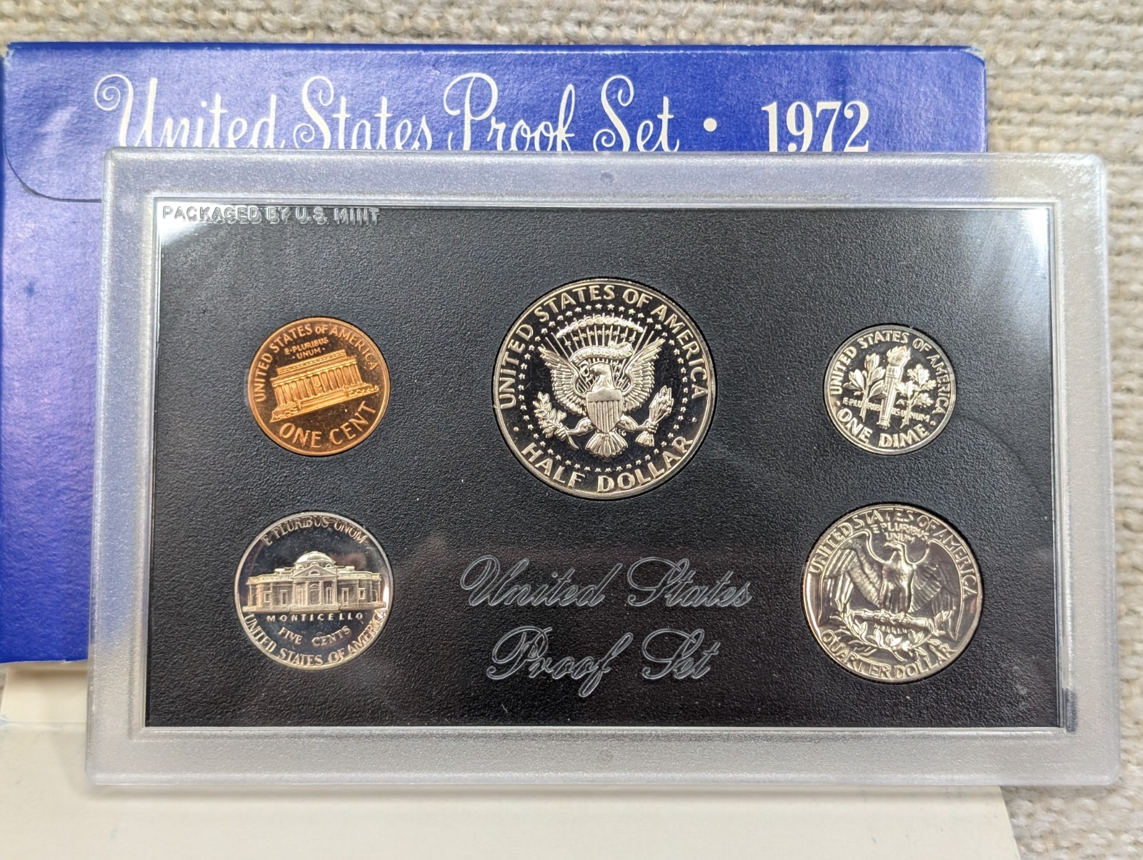 5 Proof Sets 1968-1972 Includes 3 Silver Halves 260541