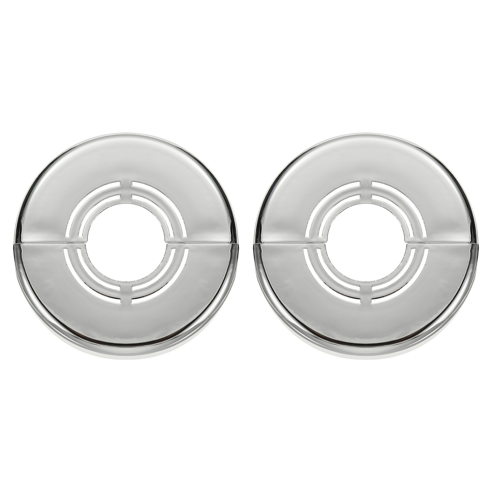 2pcs Wall Split Flange 0.39" Plastic Round Split Flange Pipe Cover, Silver