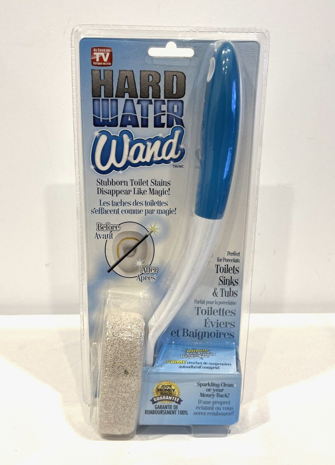 HARD WATER WAND AS SEEN ON TV TOILETS SINKS & TUBS SCRUBBER W/ BONUS SELF-STICK