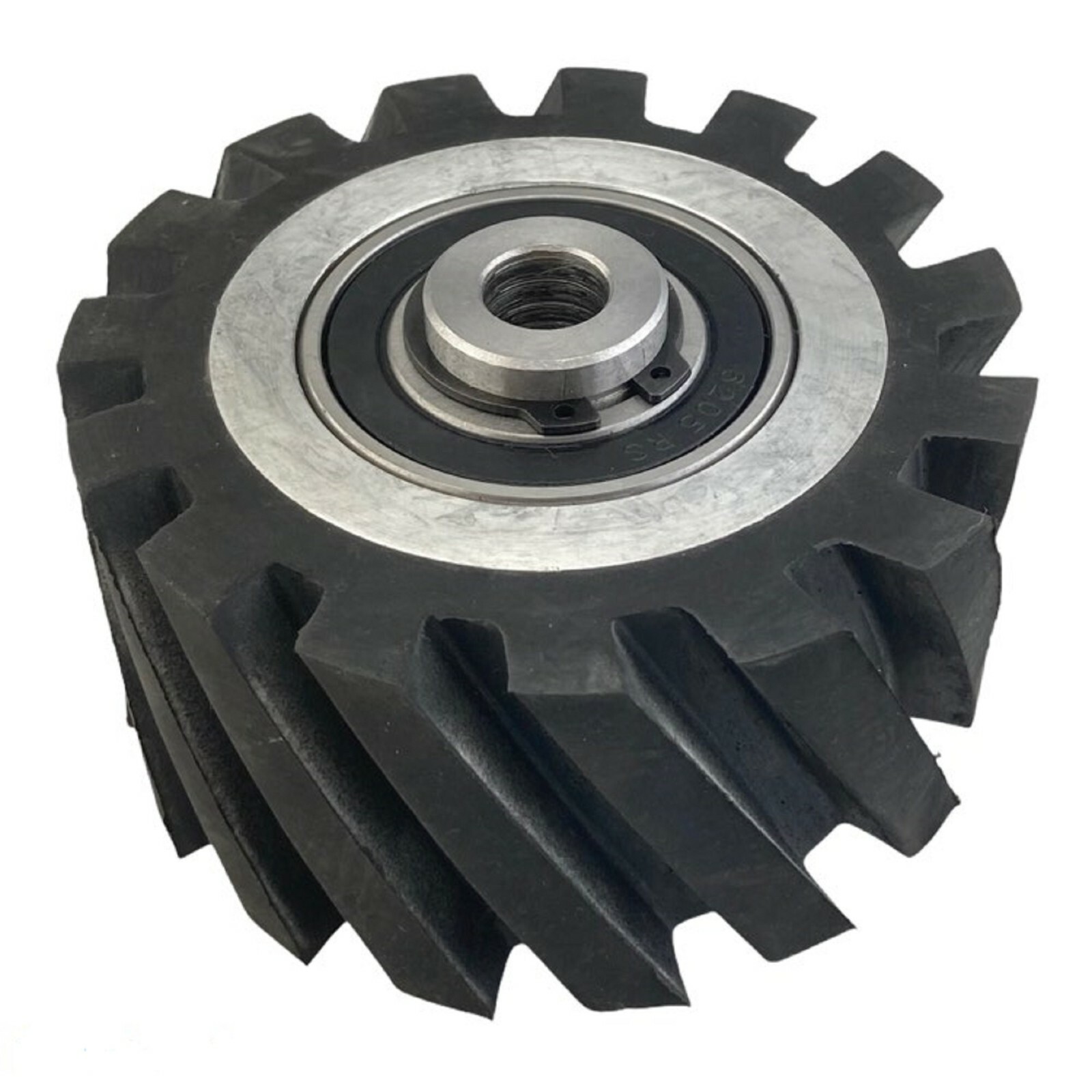 4" Serrated Polyurethane Rubber Contact Wheel For Belt Grinder With 5/8 inch bor