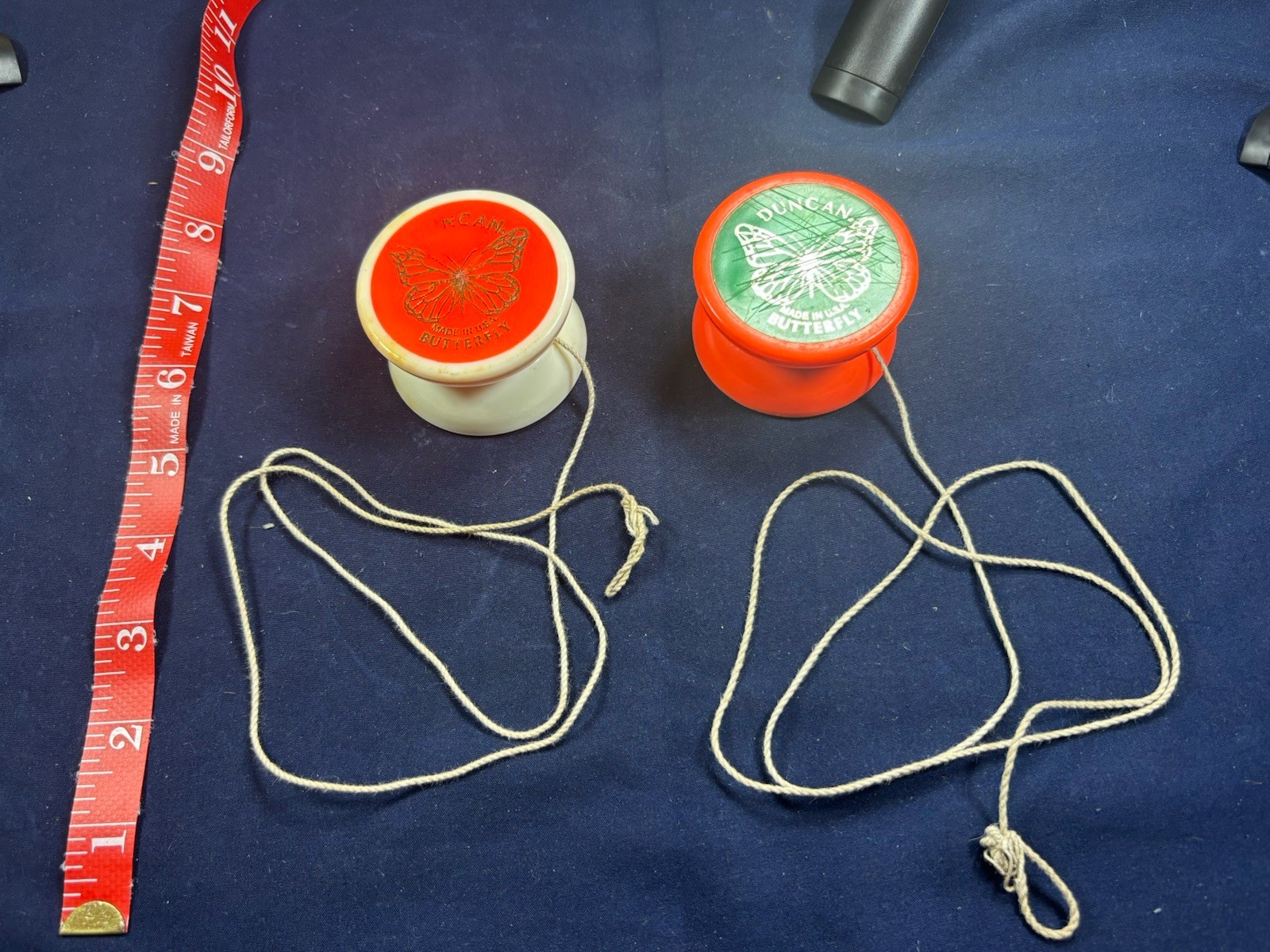 Vintage Orange + White Duncan Butterfly Yo-Yos - READ DESC.