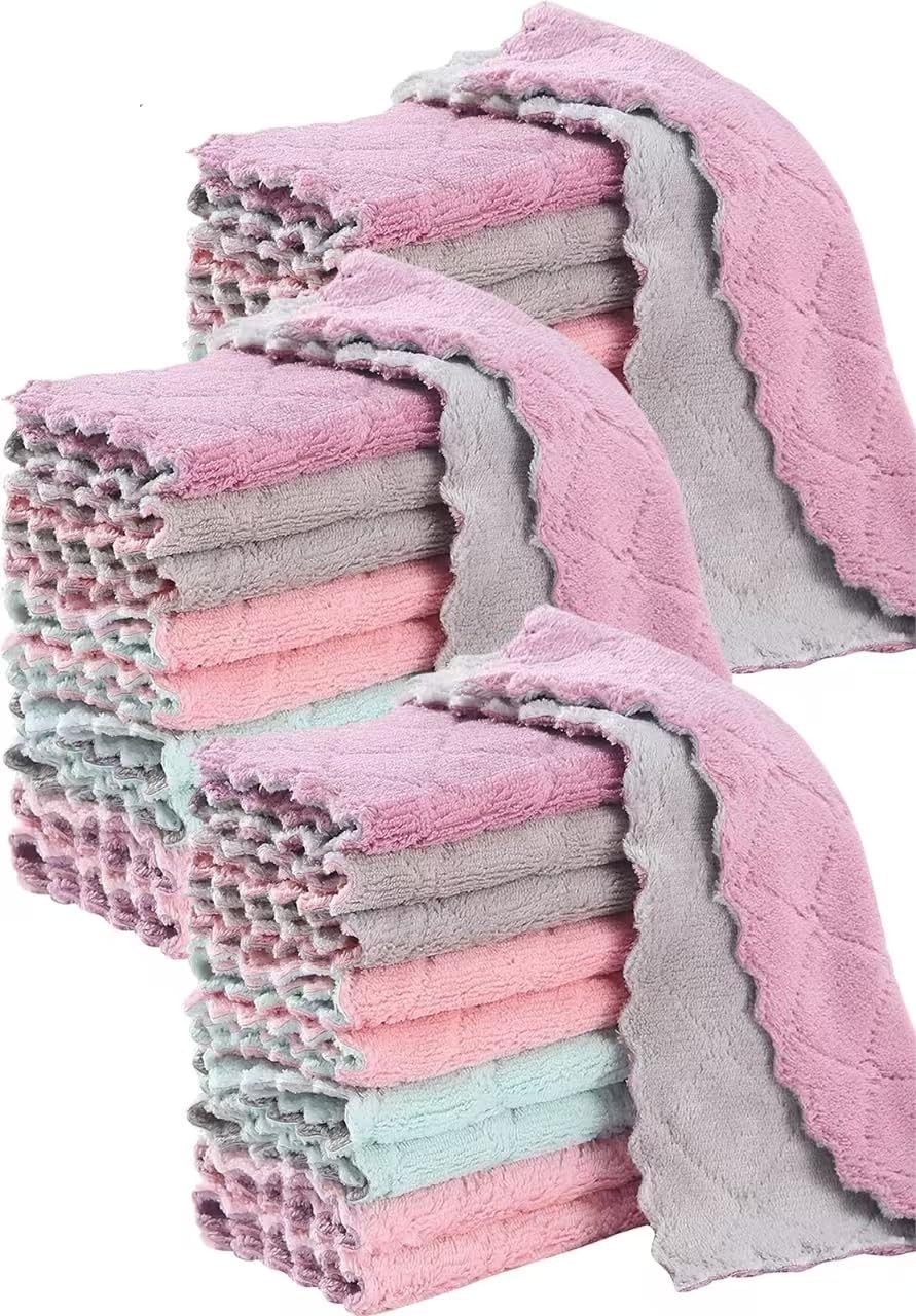 24 Pack Kitchen Dish Cloths Towels, Super Soft and Absorbent Multicolor...