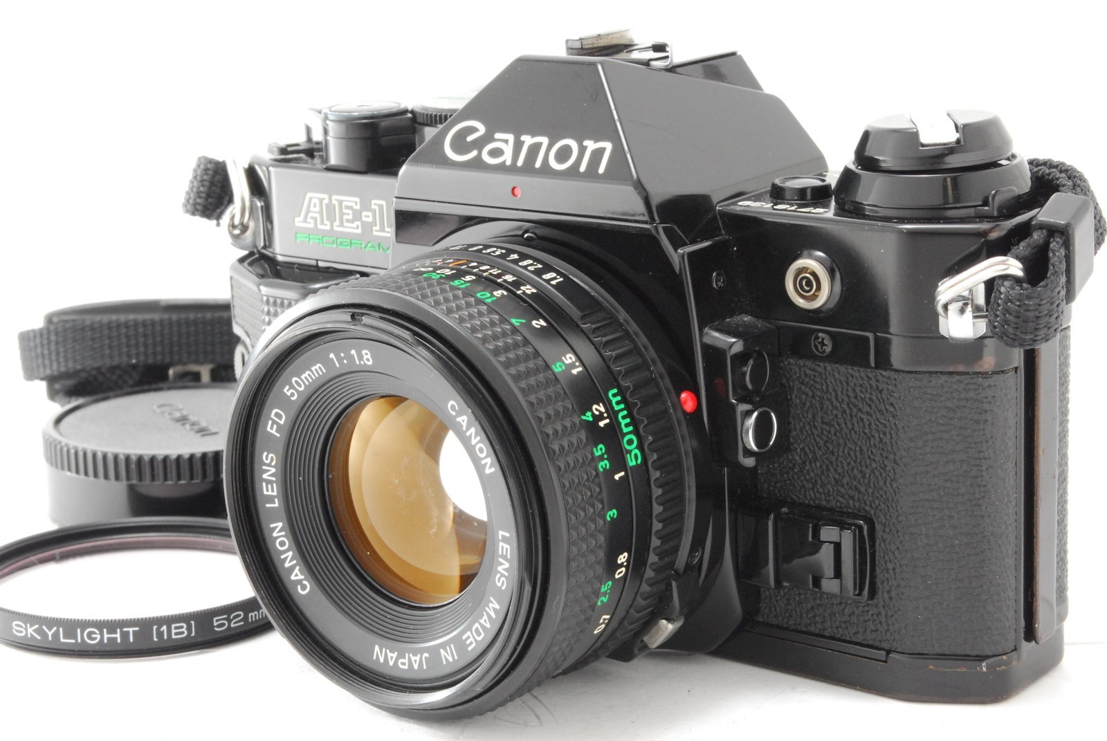 [ MINT w/Strap ] Canon AE-1 Program Film Camera New FD 50mm F1.8 Lens From JAPAN