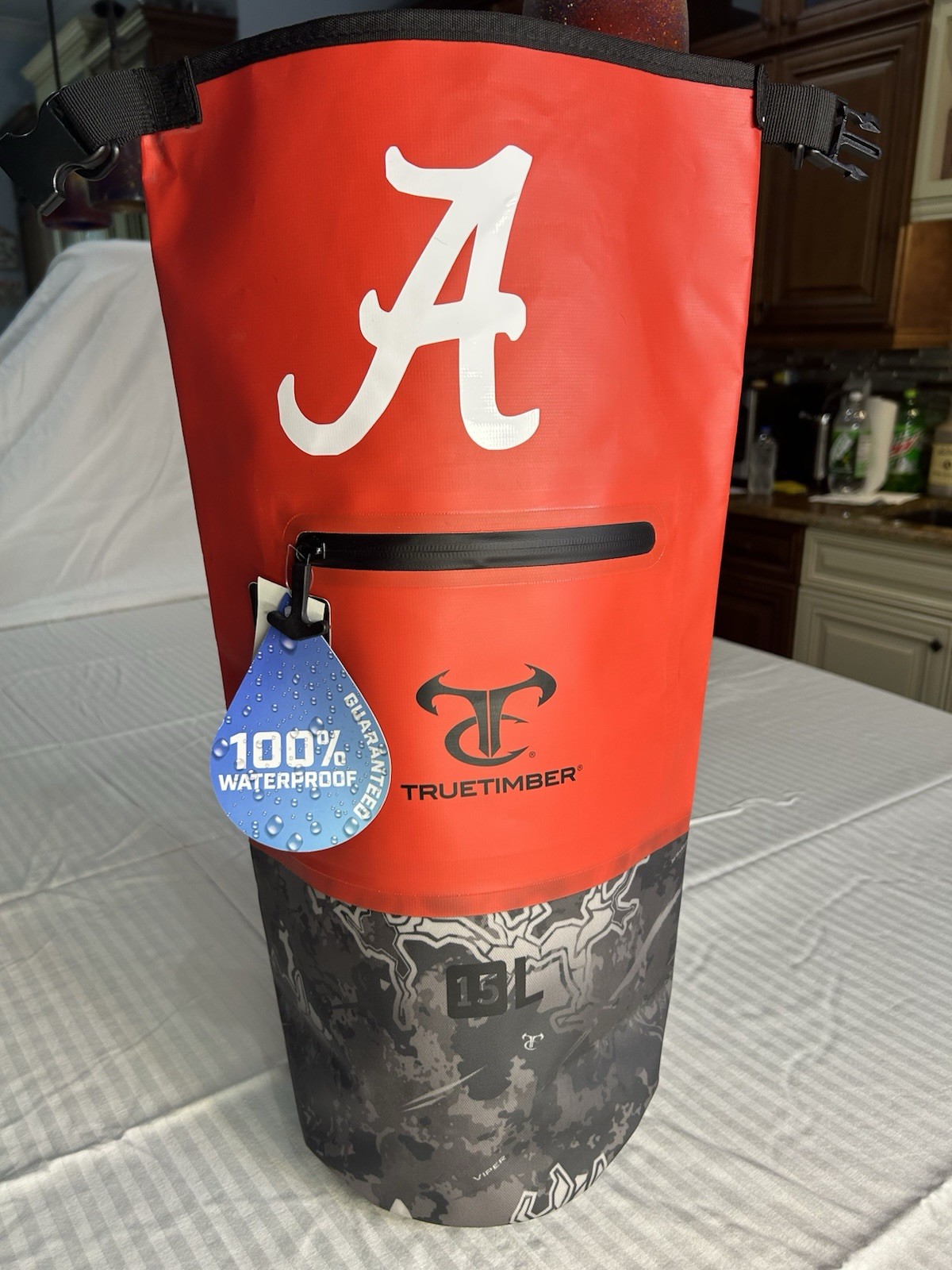 Alabama roll Tide Truetimber 15L Round Dry Bag - Red Hot/Viper Urban