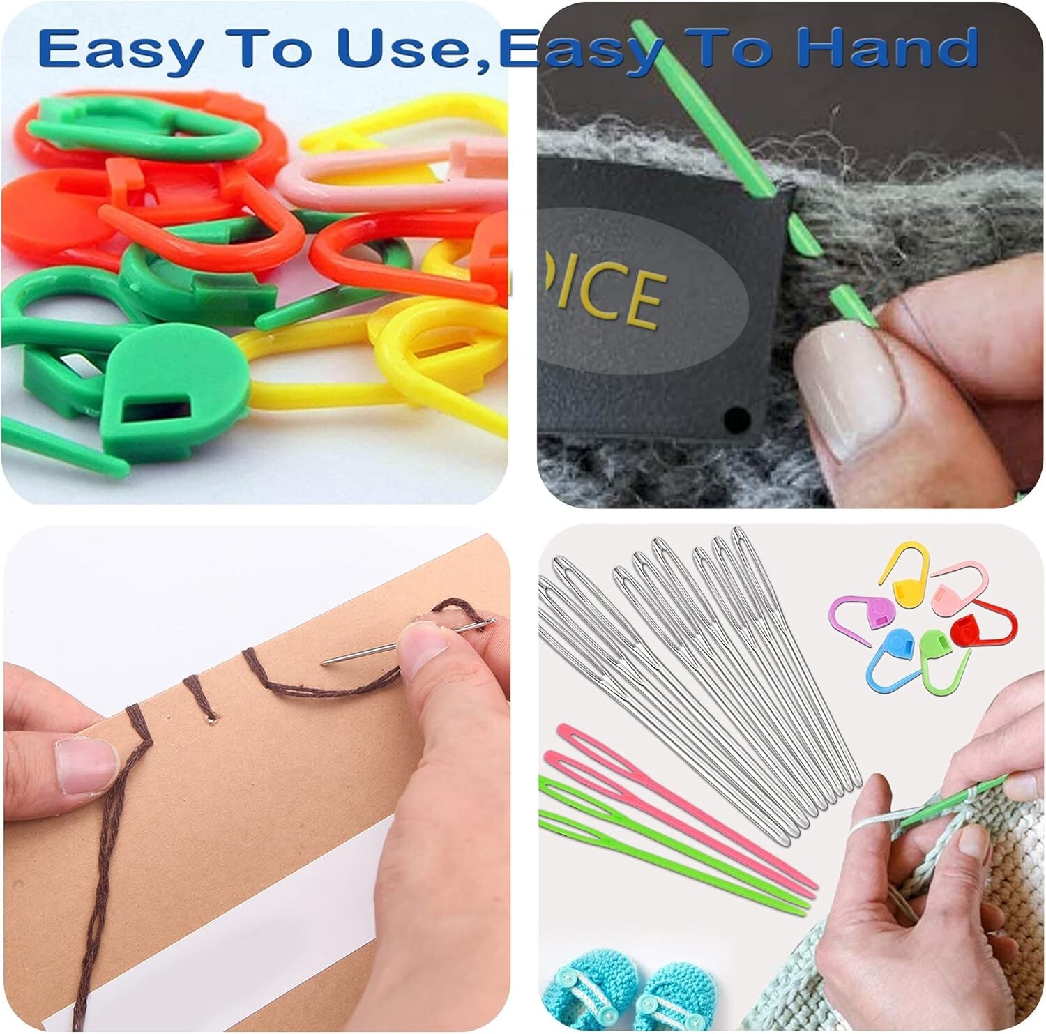 Easy-Thread 26 Pcs Knitting Kit: Blunt Yarn Needles & Locking Stitch Tools