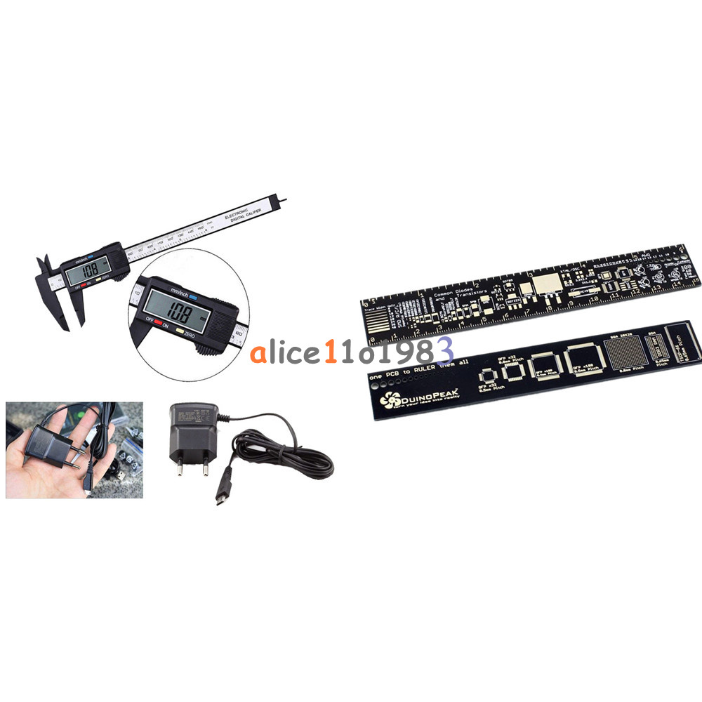 PCB Ruler LCD Electronic Carbon Fiber Vernier Caliper for Electronic Engineers