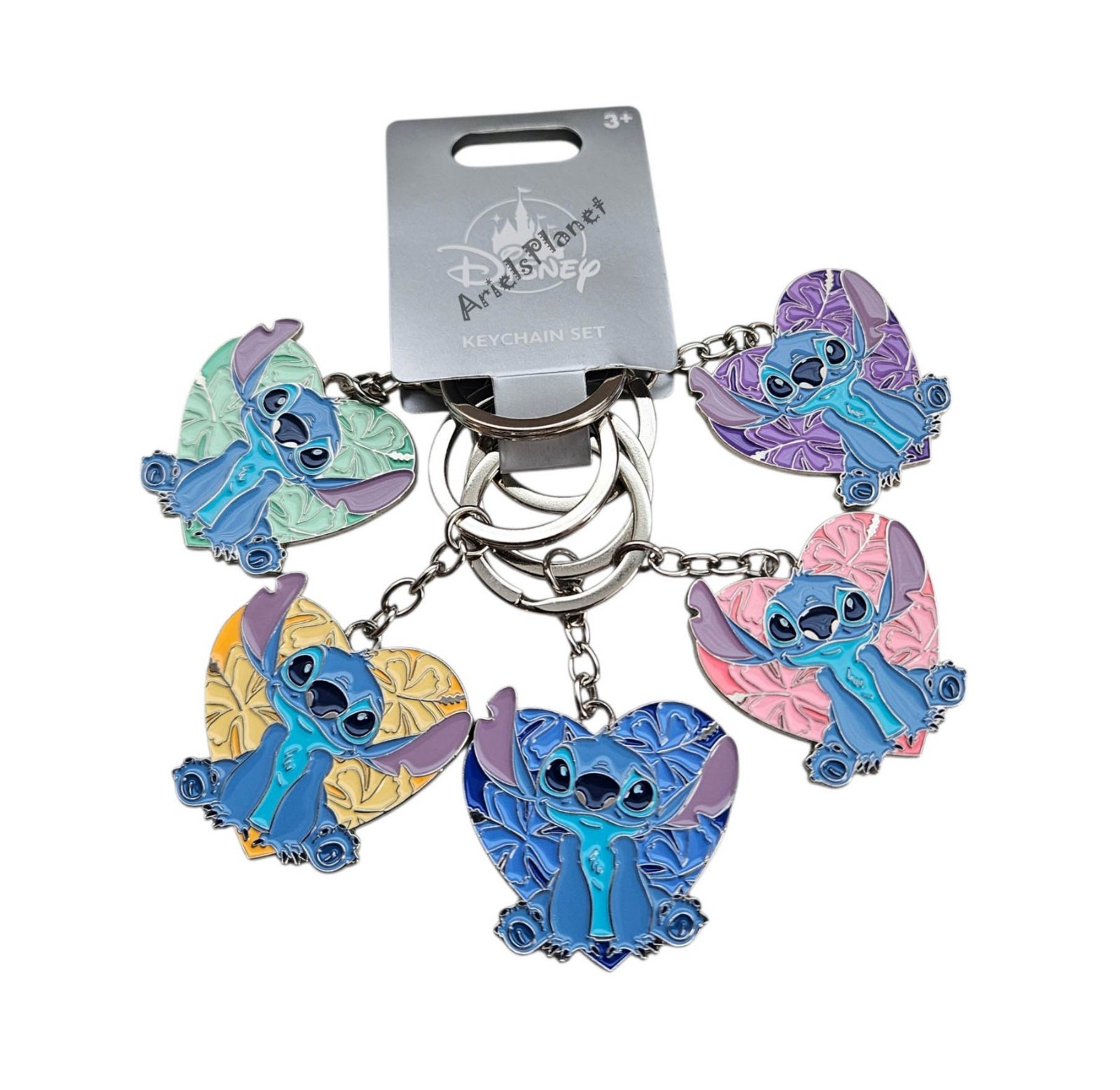 Disney Parks Lilo & Stitch 5 Piece Metal Keychain Bag Charm Set