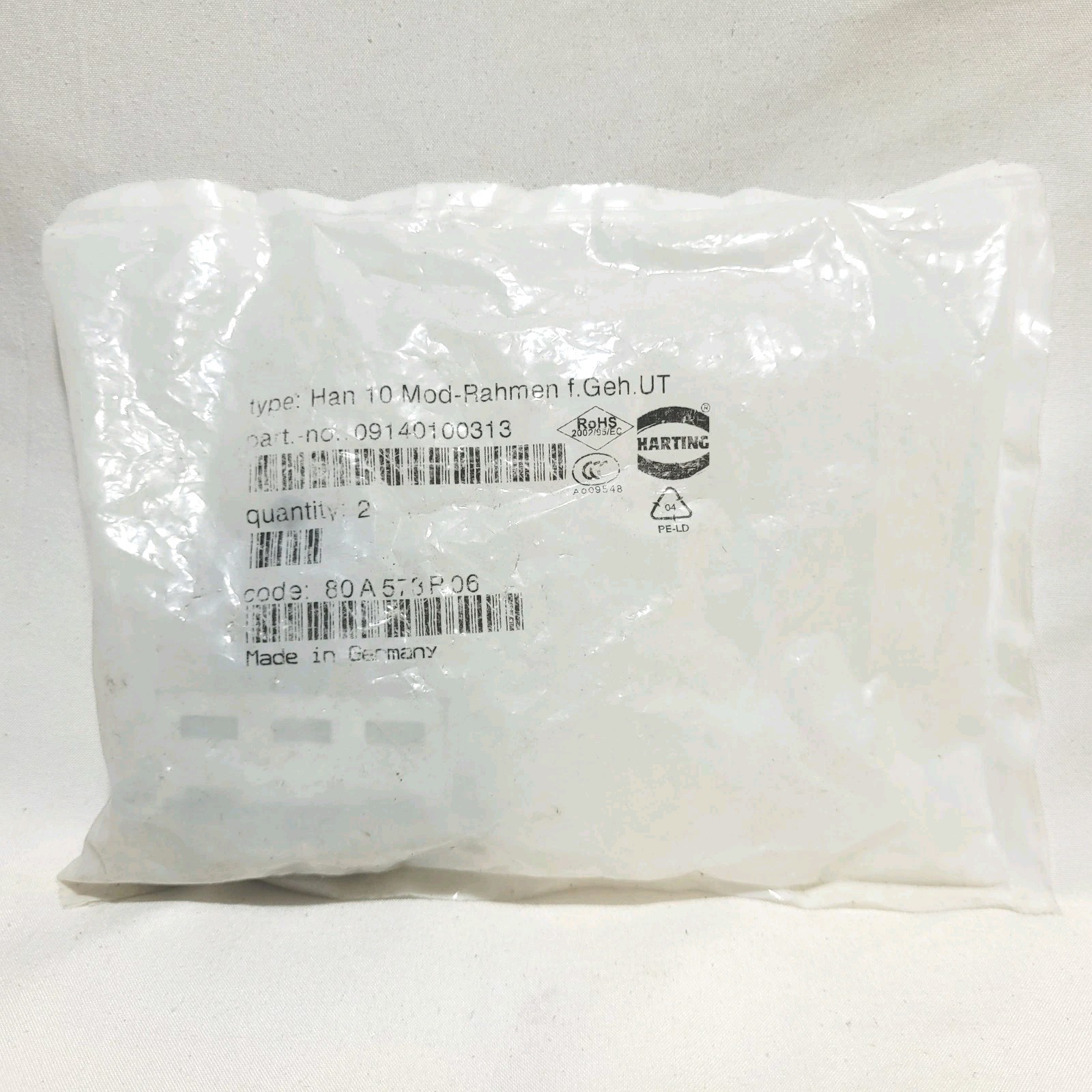 2 Pcs. HARTING 09140100313 Han Modular Frame