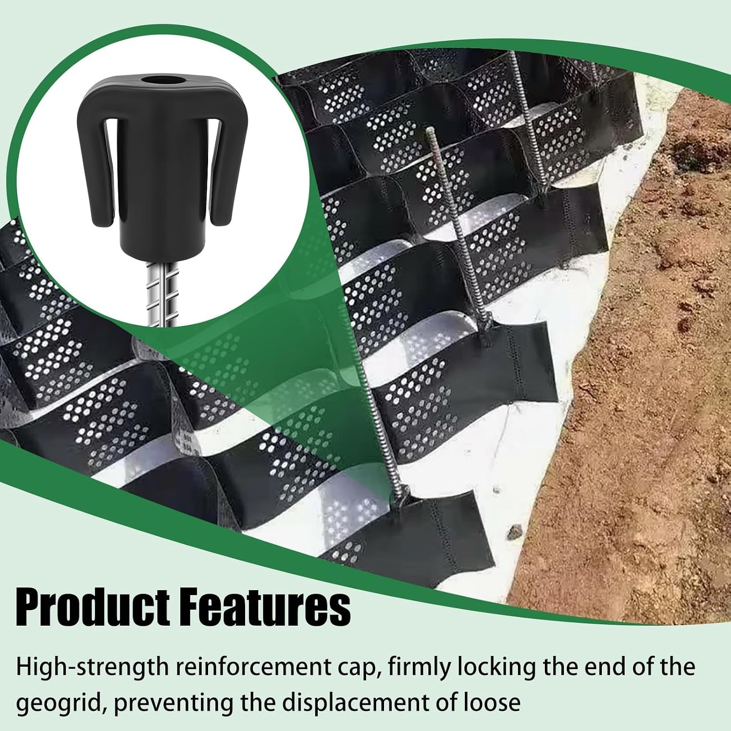 Geogrids Base Caps - ½ Inch Rebar Caps for Secure Grid Stabilization | Universal