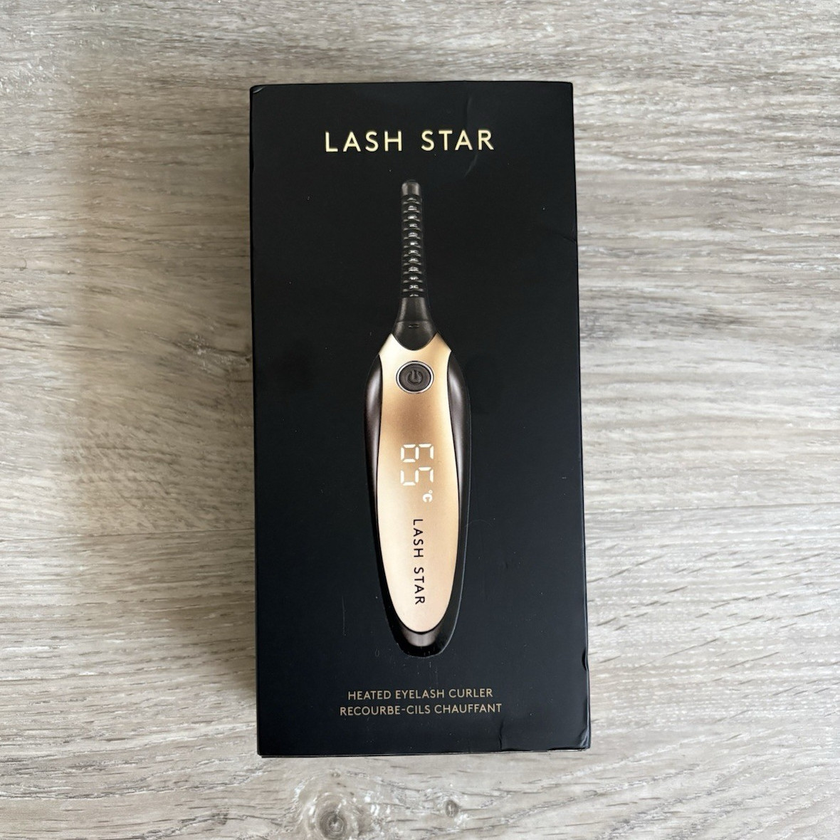 Lash Star Heated Eyelash Curler Gold LCD Temp Display USB Charger Reusable