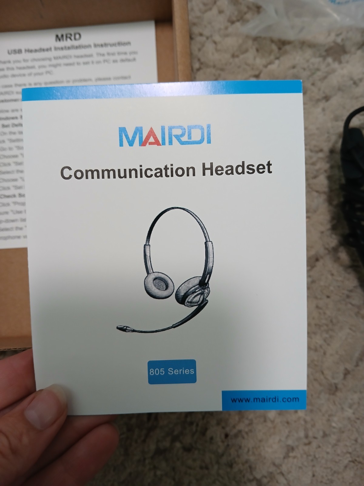 Mardi Professional Communications Headset with Microphone and Volume Control