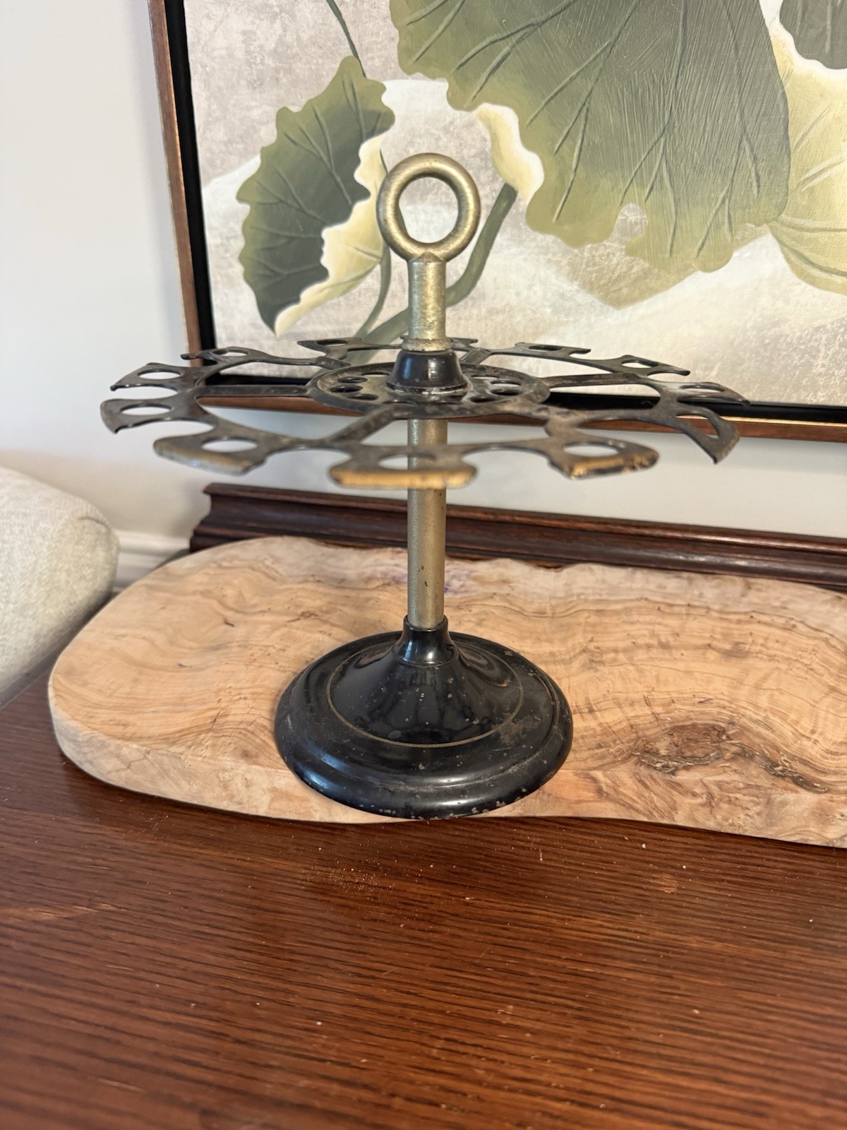 Vintage Rubber Stamp Holder Metal Carousel Style Black