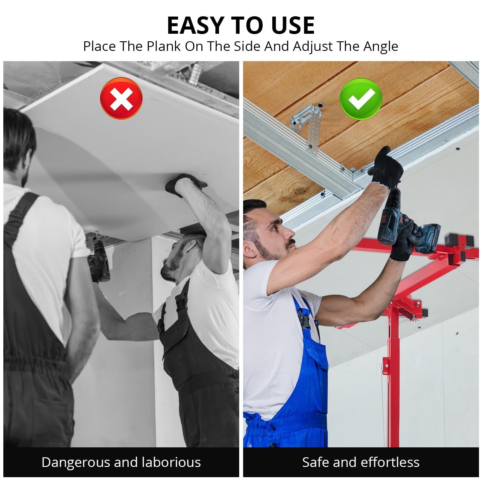 Drywall Lift 6FT, Drywall Jack Lift for Ceiling, 360° Adjustable Drywall Panel 1