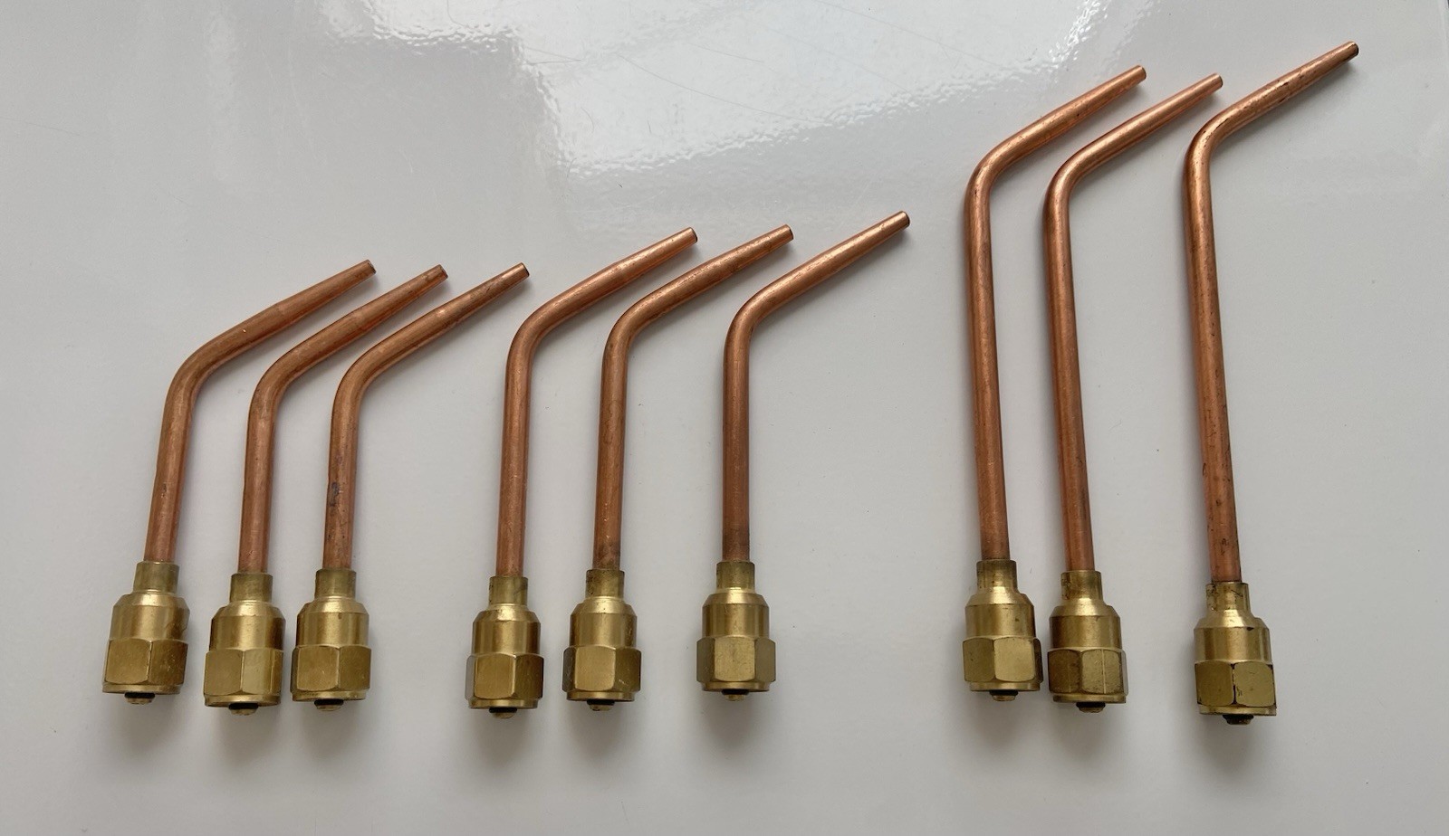 Lot of 9 Genuine Victor W-J Torch Brazing & Welding Tips - Light DutyJ-Series