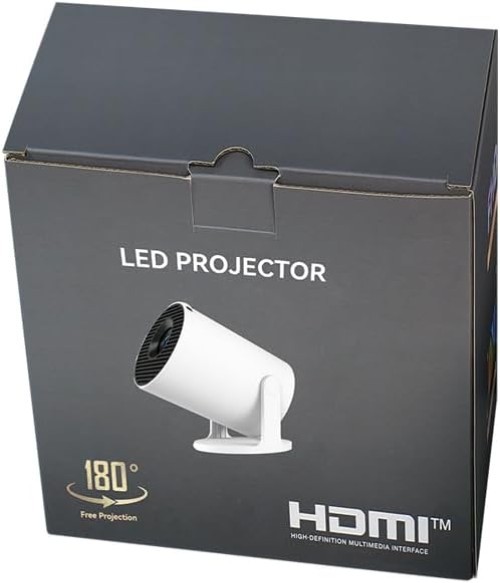 Upgraded Mini Projector with Built-in Netflix & Auto Keystone - 180° Flexibility