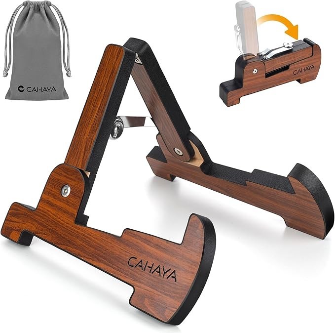 Portable Wooden Guitar Stand A-Frame for Acoustic Electric Guitar Bass Ukulele