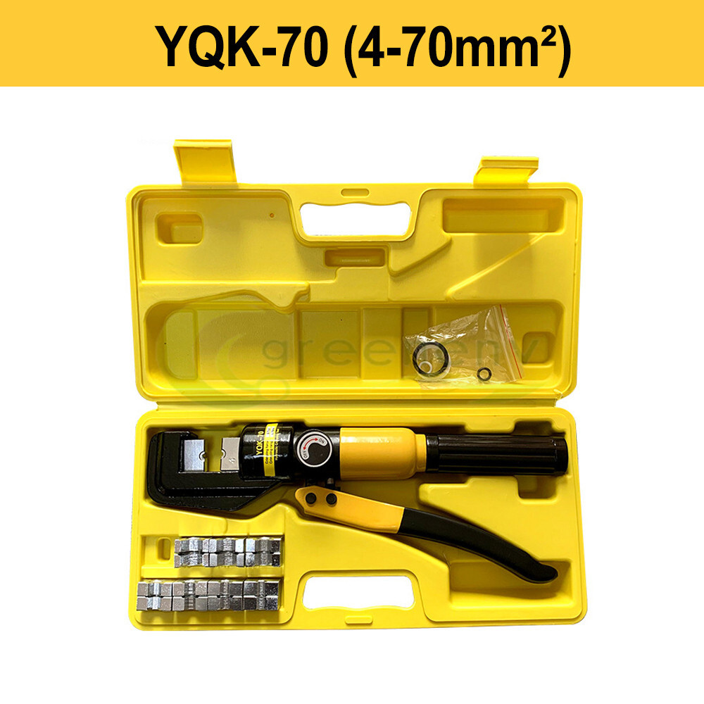 10 Ton Hydraulic Wire Battery Cable Lug Terminal Crimper Crimping Tool w/8 Dies